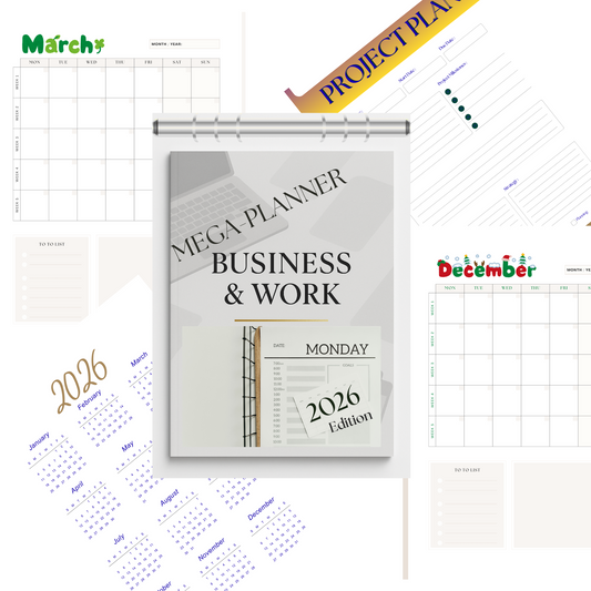 Entrepreneur’s Monthly Planner – Printable Digital Business Organizer PDF