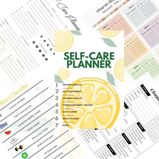 Wellness & Self-Care Planner – Printable Digital PDF for Habits, Health & Organization