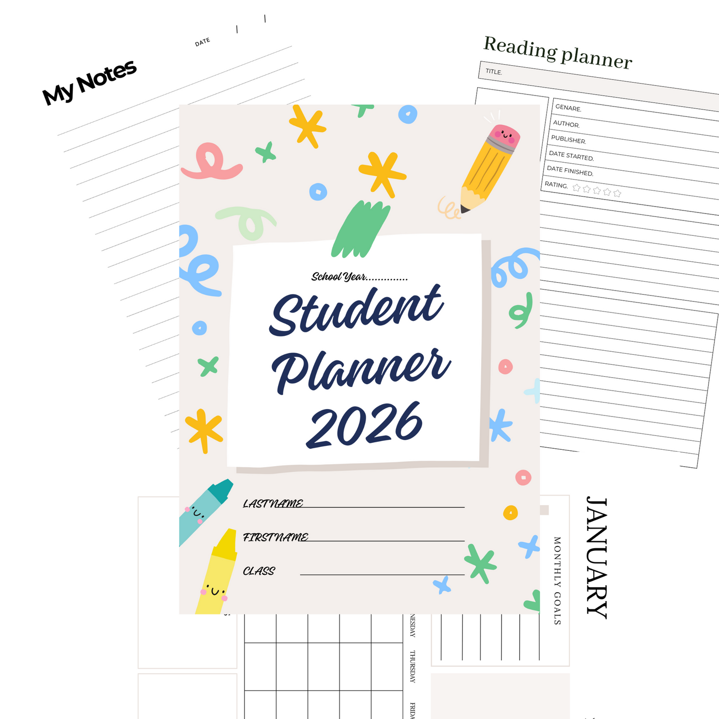 All-in-One Student & Wellness Planner – Academic, Daily & Monthly PDF Organizer