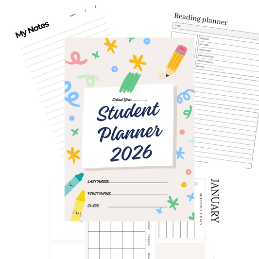 All-in-One Student & Wellness Planner – Academic, Daily & Monthly PDF Organizer