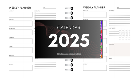 Yearly Planner 2025 – Printable Calendar & Organizer (12 Months)